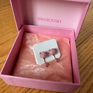 Swarovski pink bear earrings